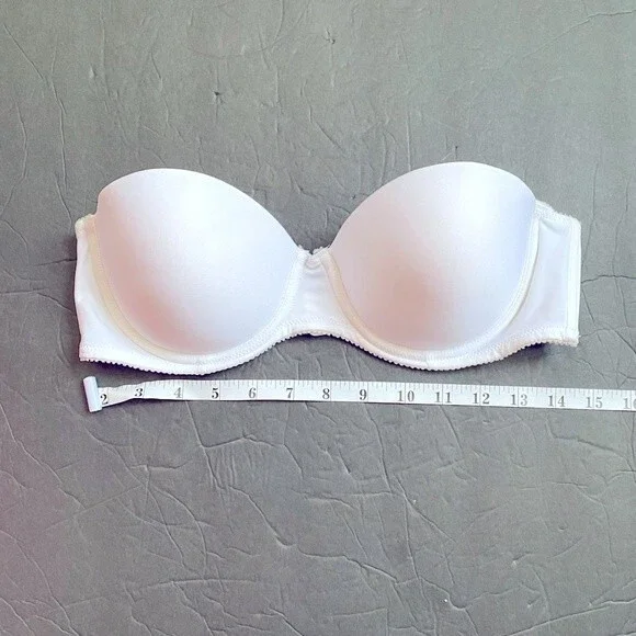 Lily of France White Strapless Push-up Bra in Size 34C - Picture 3 of 9